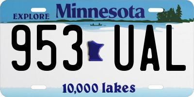 MN license plate 953UAL