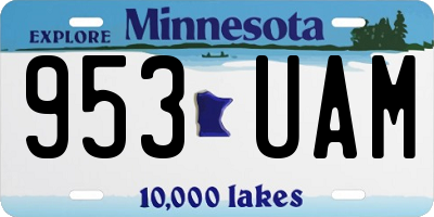 MN license plate 953UAM