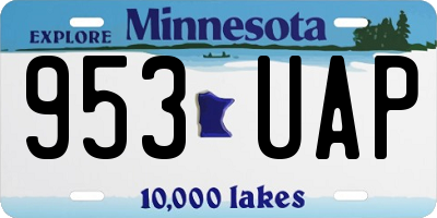MN license plate 953UAP