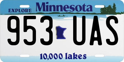 MN license plate 953UAS