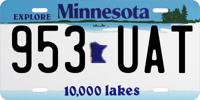 MN license plate 953UAT