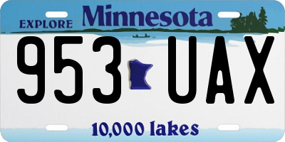 MN license plate 953UAX