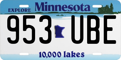 MN license plate 953UBE