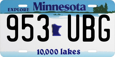 MN license plate 953UBG