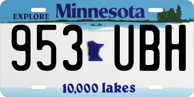 MN license plate 953UBH