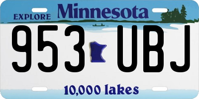 MN license plate 953UBJ
