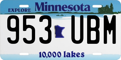 MN license plate 953UBM