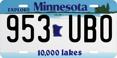 MN license plate 953UBO