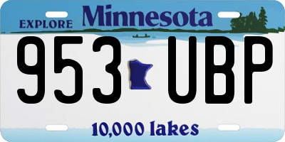 MN license plate 953UBP