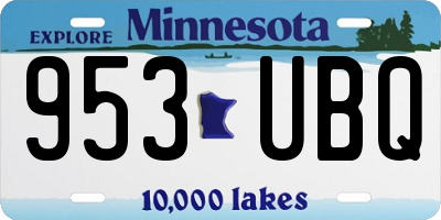 MN license plate 953UBQ
