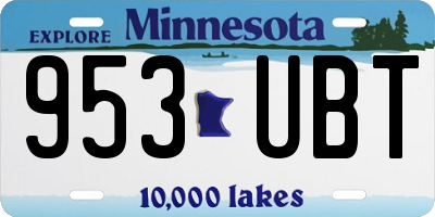 MN license plate 953UBT