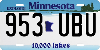 MN license plate 953UBU