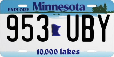 MN license plate 953UBY