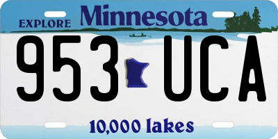 MN license plate 953UCA