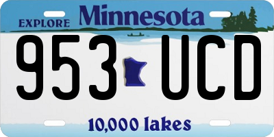 MN license plate 953UCD