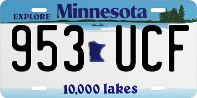 MN license plate 953UCF
