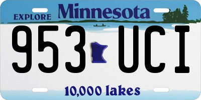 MN license plate 953UCI