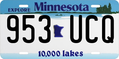 MN license plate 953UCQ