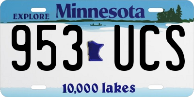 MN license plate 953UCS