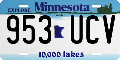 MN license plate 953UCV