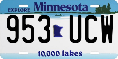 MN license plate 953UCW