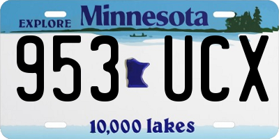 MN license plate 953UCX