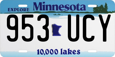MN license plate 953UCY