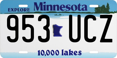 MN license plate 953UCZ