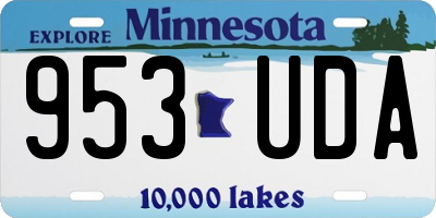 MN license plate 953UDA