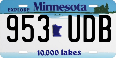 MN license plate 953UDB