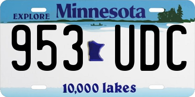 MN license plate 953UDC