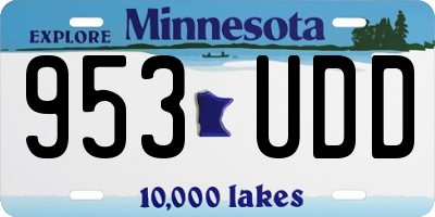 MN license plate 953UDD