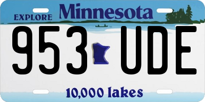 MN license plate 953UDE