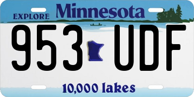 MN license plate 953UDF