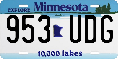 MN license plate 953UDG