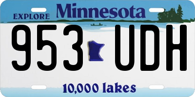 MN license plate 953UDH