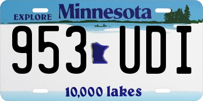 MN license plate 953UDI