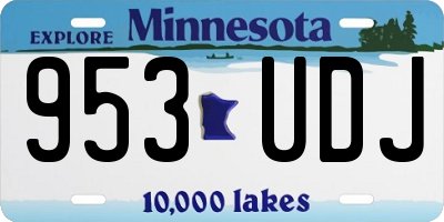 MN license plate 953UDJ