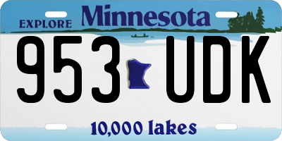MN license plate 953UDK