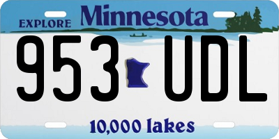 MN license plate 953UDL