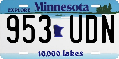 MN license plate 953UDN