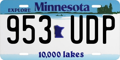 MN license plate 953UDP