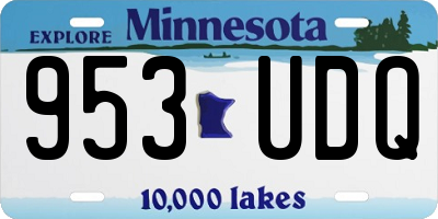 MN license plate 953UDQ