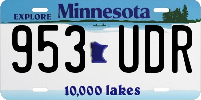 MN license plate 953UDR