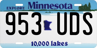 MN license plate 953UDS