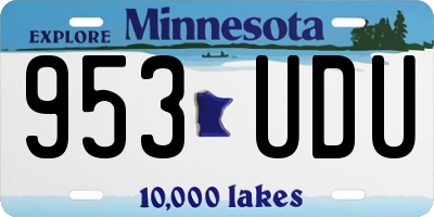 MN license plate 953UDU