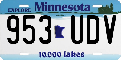 MN license plate 953UDV