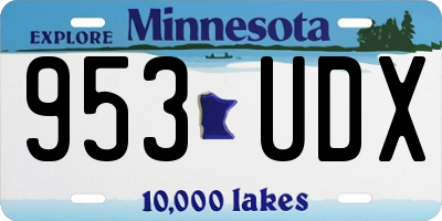 MN license plate 953UDX