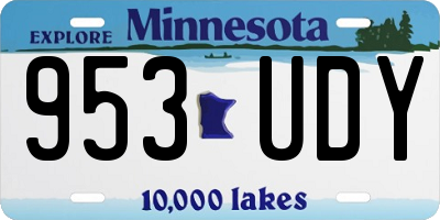 MN license plate 953UDY