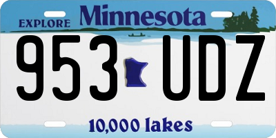 MN license plate 953UDZ